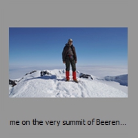 me on the very summit of Beerenberg, the highest point of the N atlantic